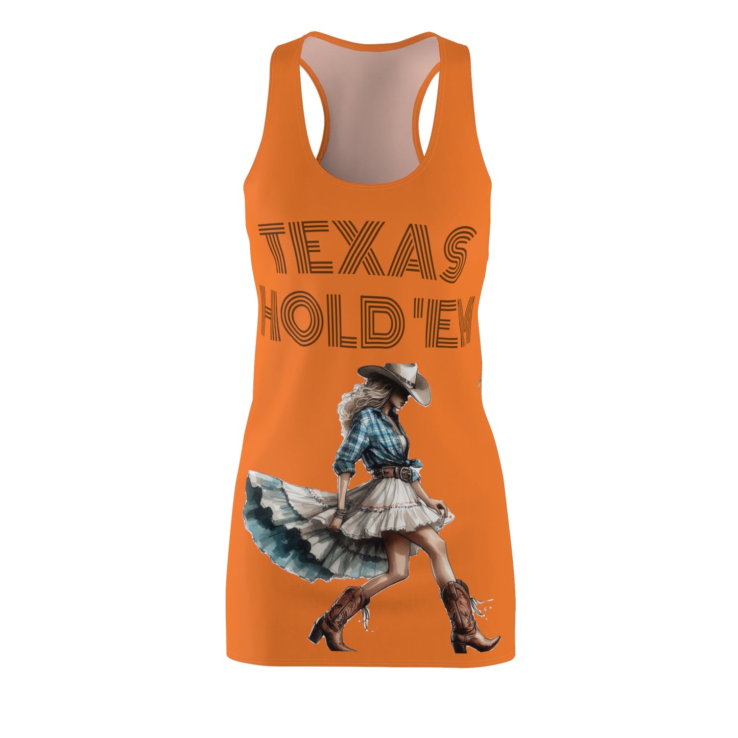 Cut & Sew Racerback Dress "Texas Hold 'Em I - Orange”