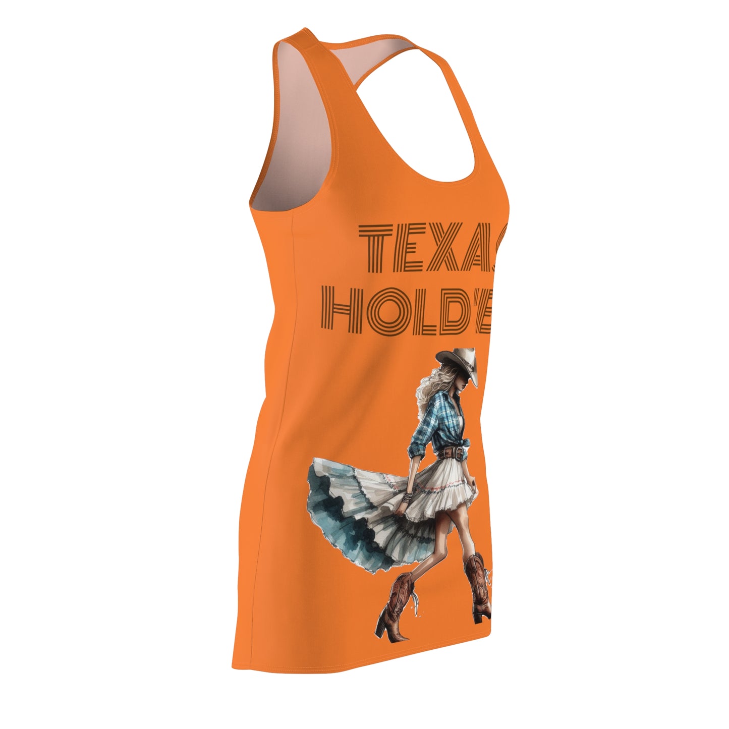 Cut & Sew Racerback Dress "Texas Hold 'Em I - Orange”