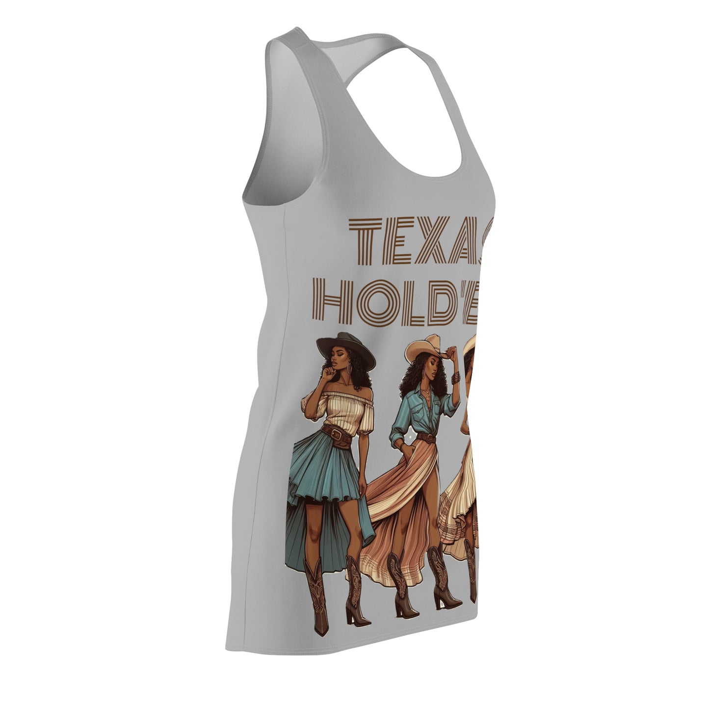 Cut & Sew Racerback Dress "Texas Hold 'Em II - Grey”