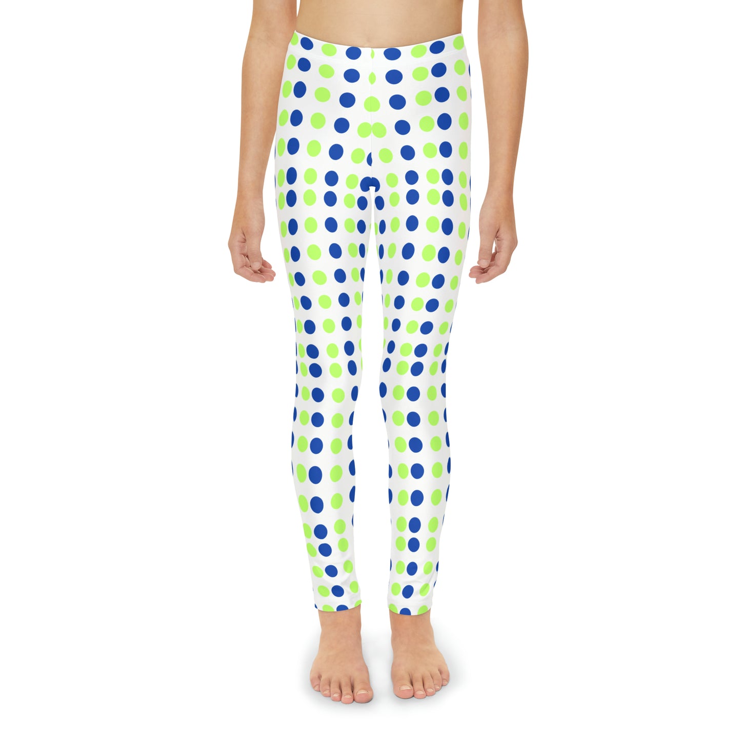 Youth Full-Length Leggings (Blue-Lime)