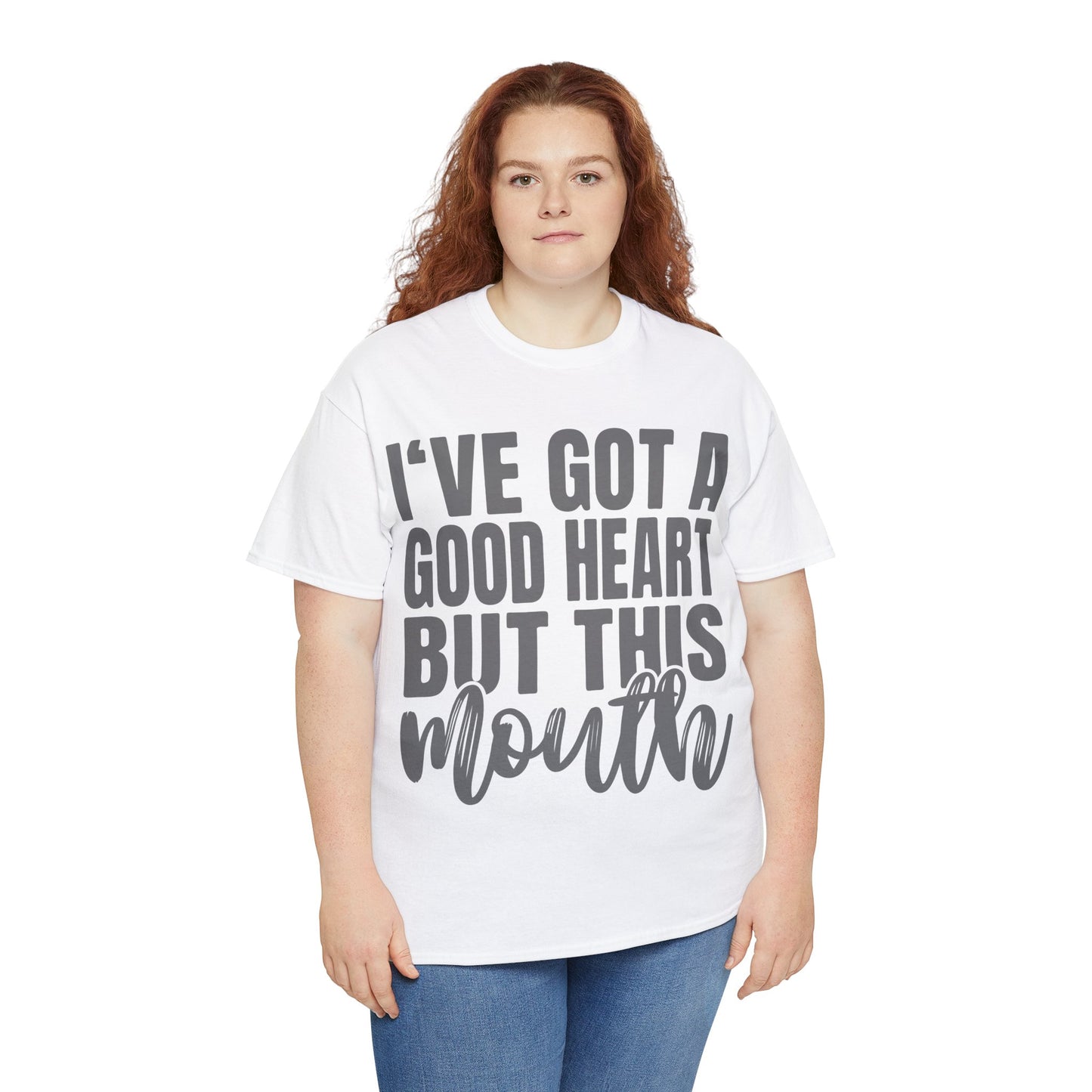 Camiseta de algodón pesado para mujer "Good Heart"