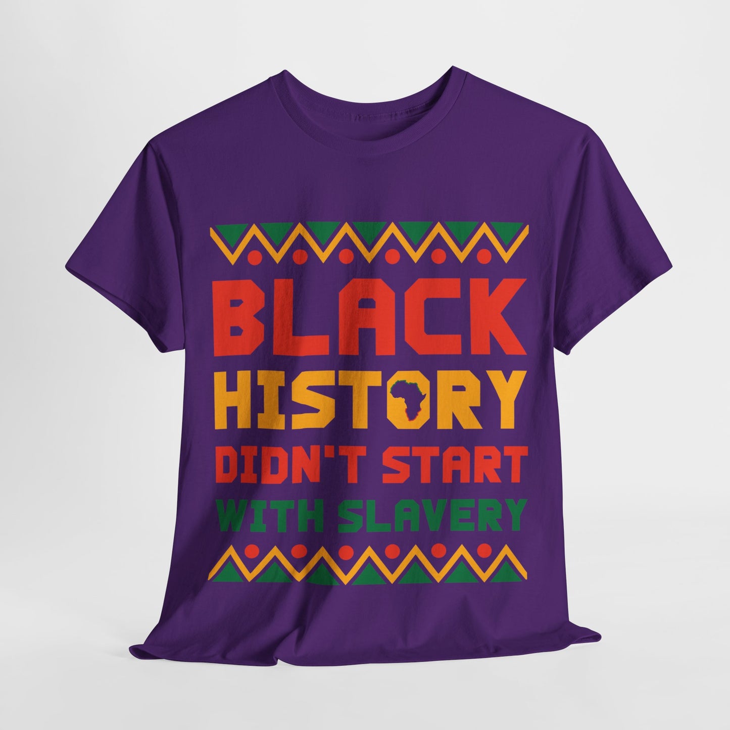 Camiseta unisex de algodón pesado "La historia negra no comenzó"