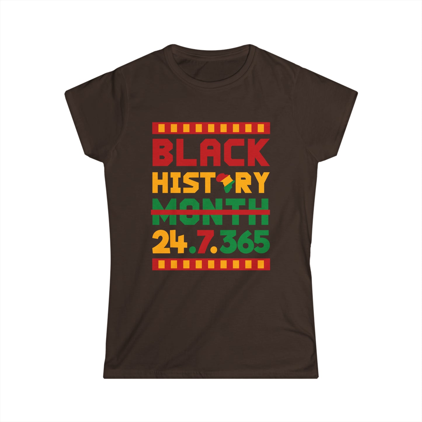 Camiseta Softstyle para mujer “Black History 24.7.365”