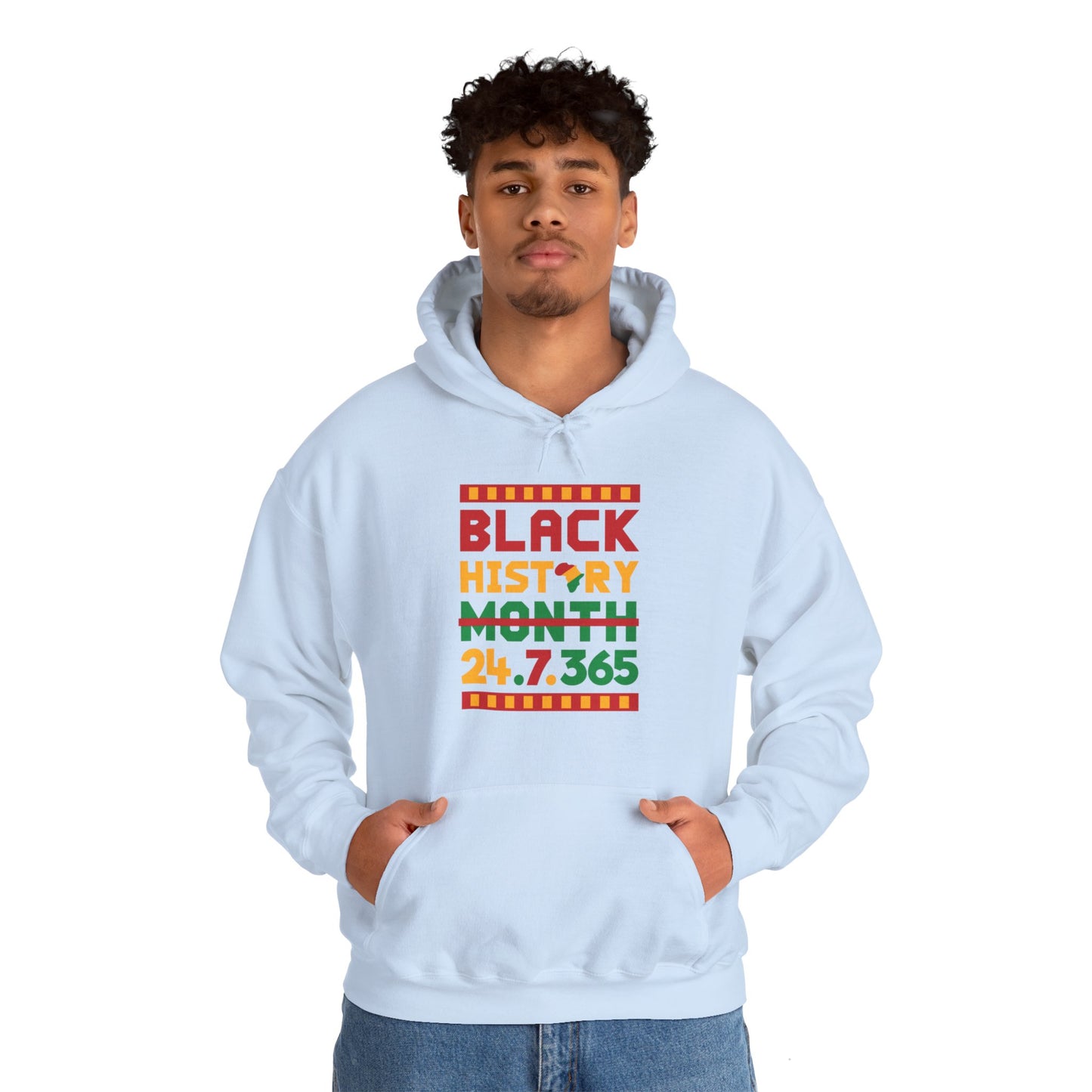 Sudadera con capucha unisex “Historia Negra 24.7.365"