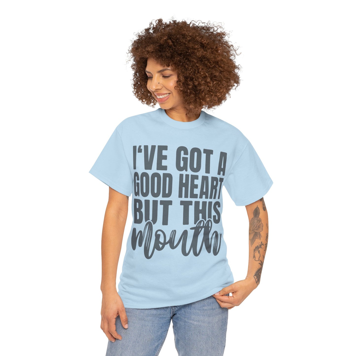 Camiseta de algodón pesado para mujer "Good Heart"