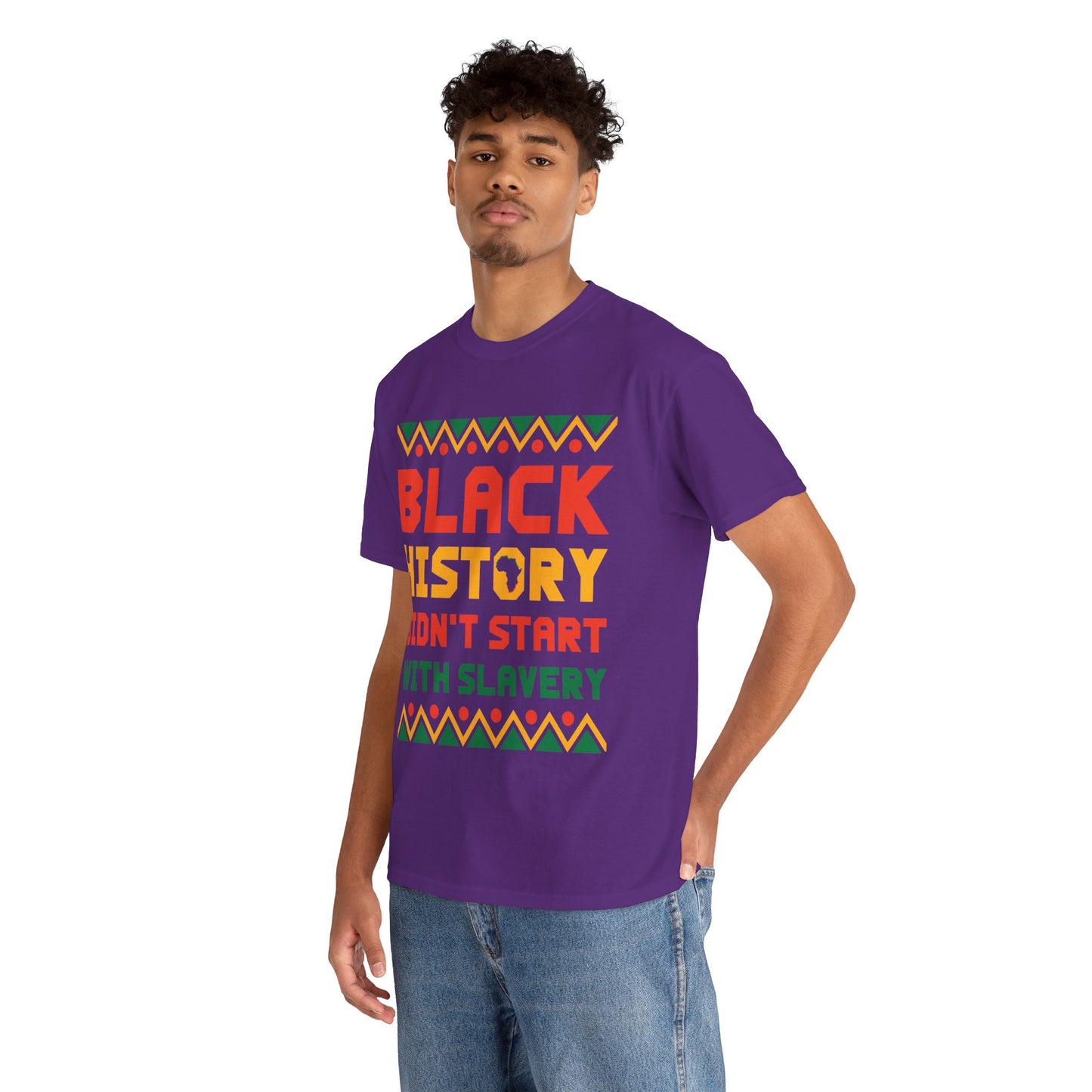 Camiseta unisex de algodón pesado "La historia negra no comenzó"