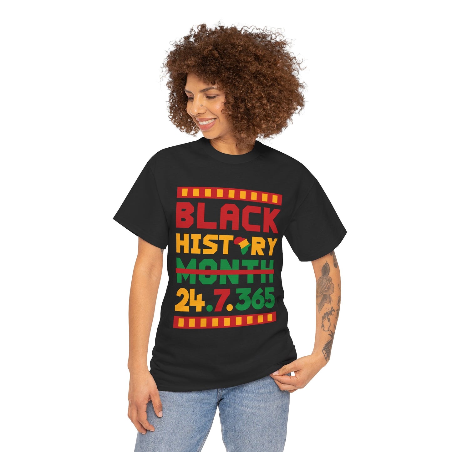 Camiseta unisex de algodón pesado “Black History 24.7.365”