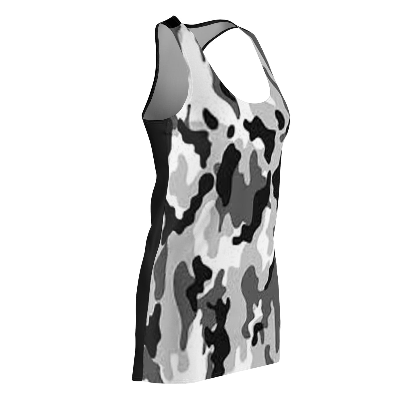 Cut & Sew Racerback Dress “Black/White Camo”