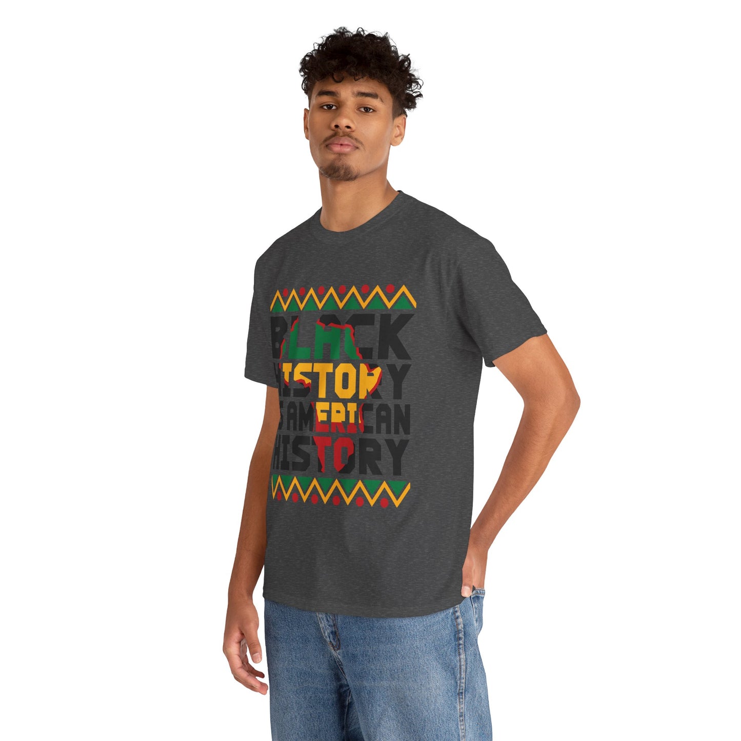 Camiseta unisex de algodón pesado "Historia negra americana"