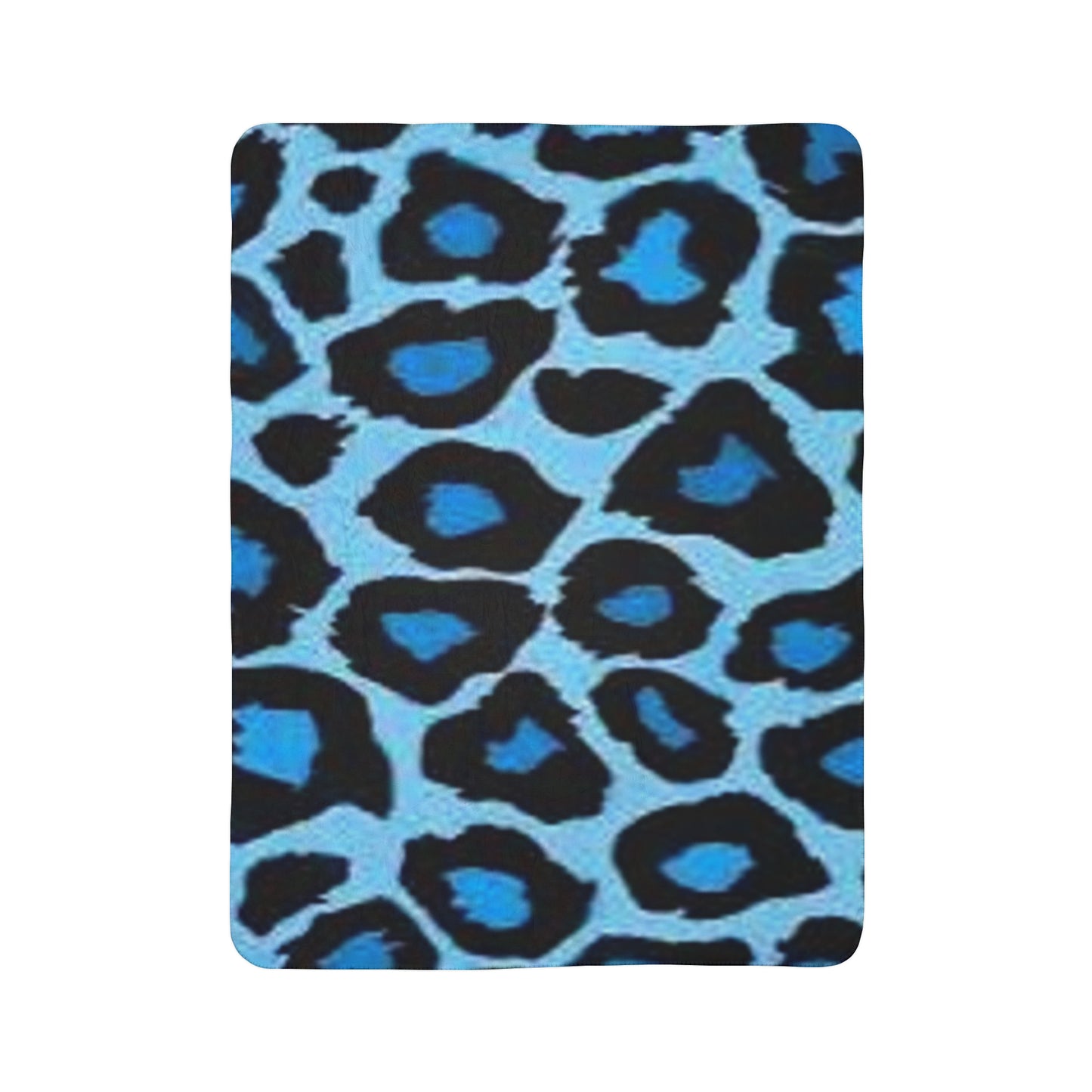 Fleece Sherpa Blanket “Blue Leopard”