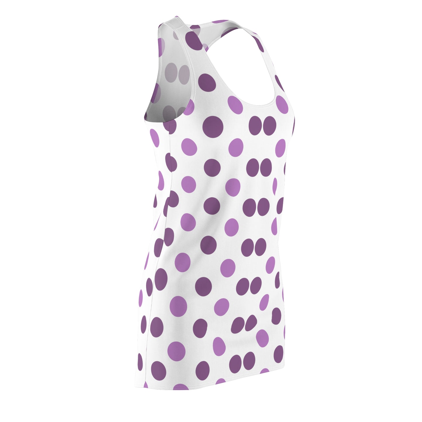 Women's Cut & Sew Racerback Dress "Lavender Polka Dot"