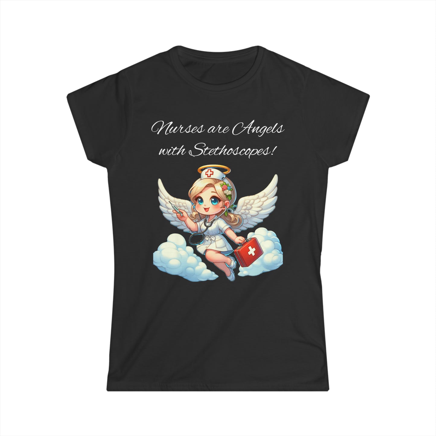 Women's Softstyle Tee "Nurses Are Angels"