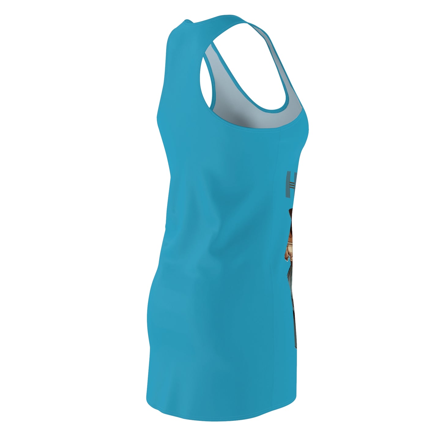 Cut & Sew Racerback Dress "Texas Hold 'Em II - Turquoise”