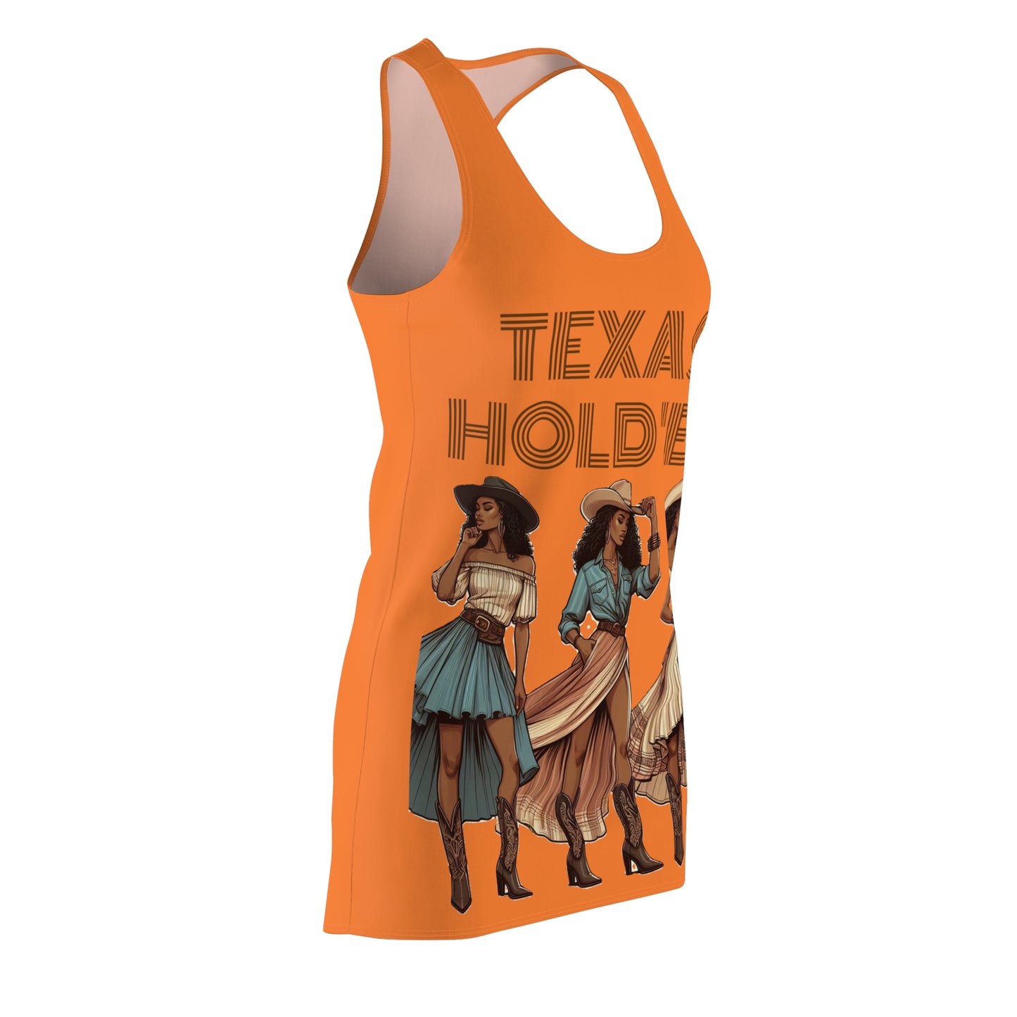 Cut & Sew Racerback Dress "Texas Hold 'Em II - Orange”