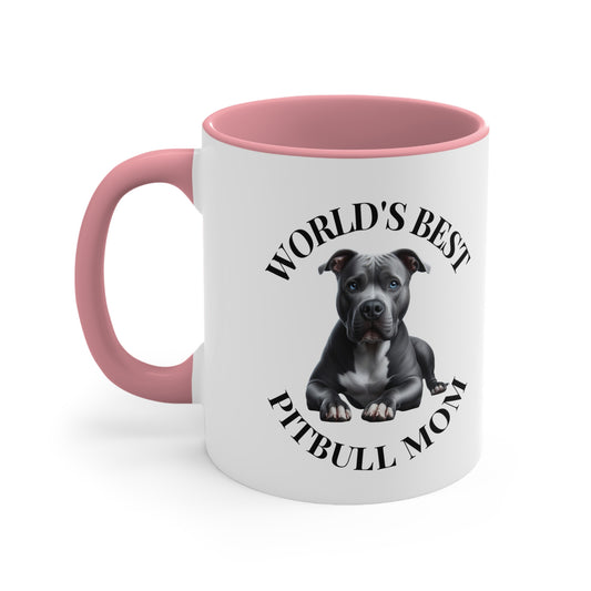 Accent Coffee Mug, 11oz "Pitbull Mom"