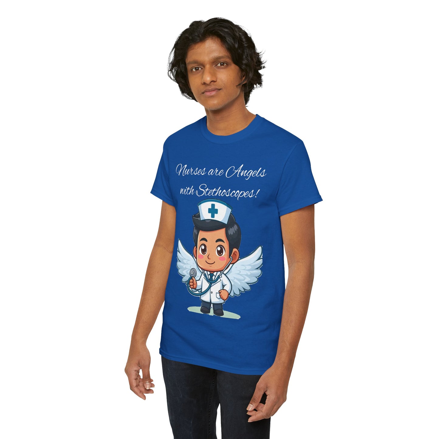 Men's Heavy Cotton Tee "Nurses are Angels"