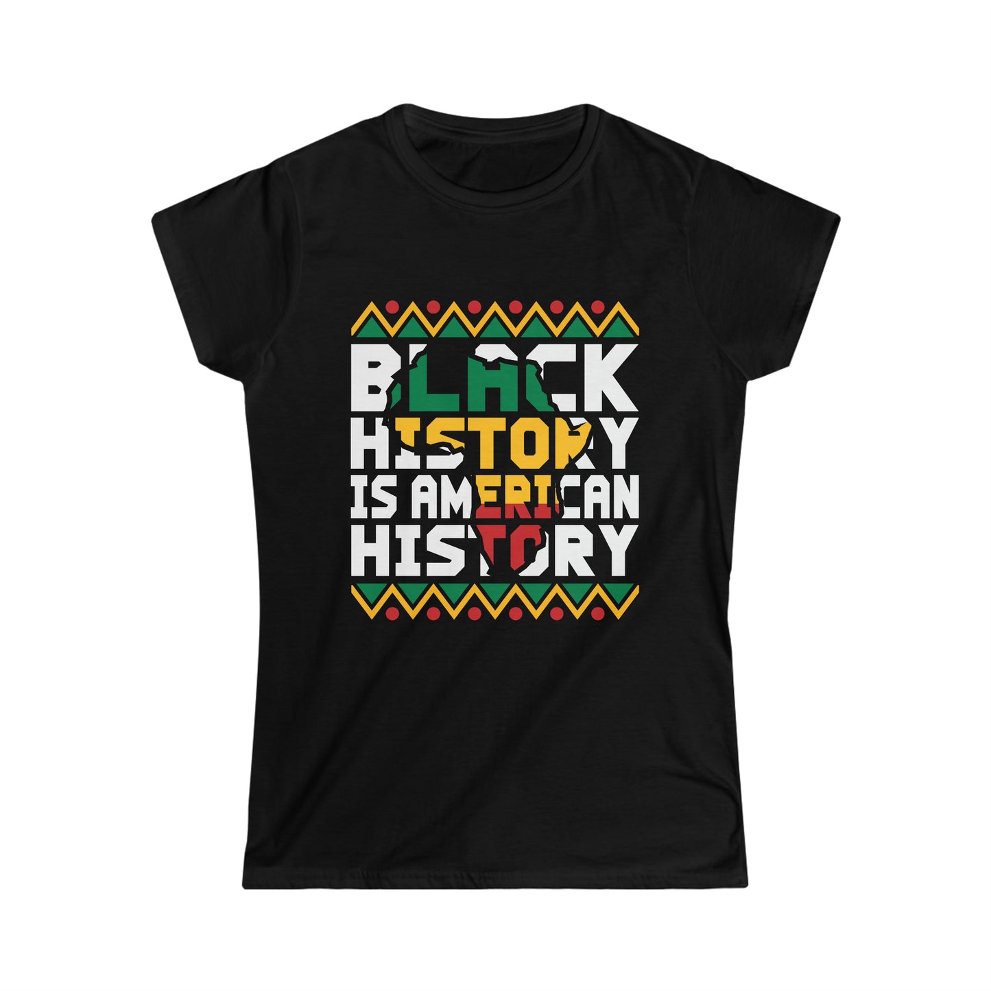 Women's Softstyle Tee “Black American"