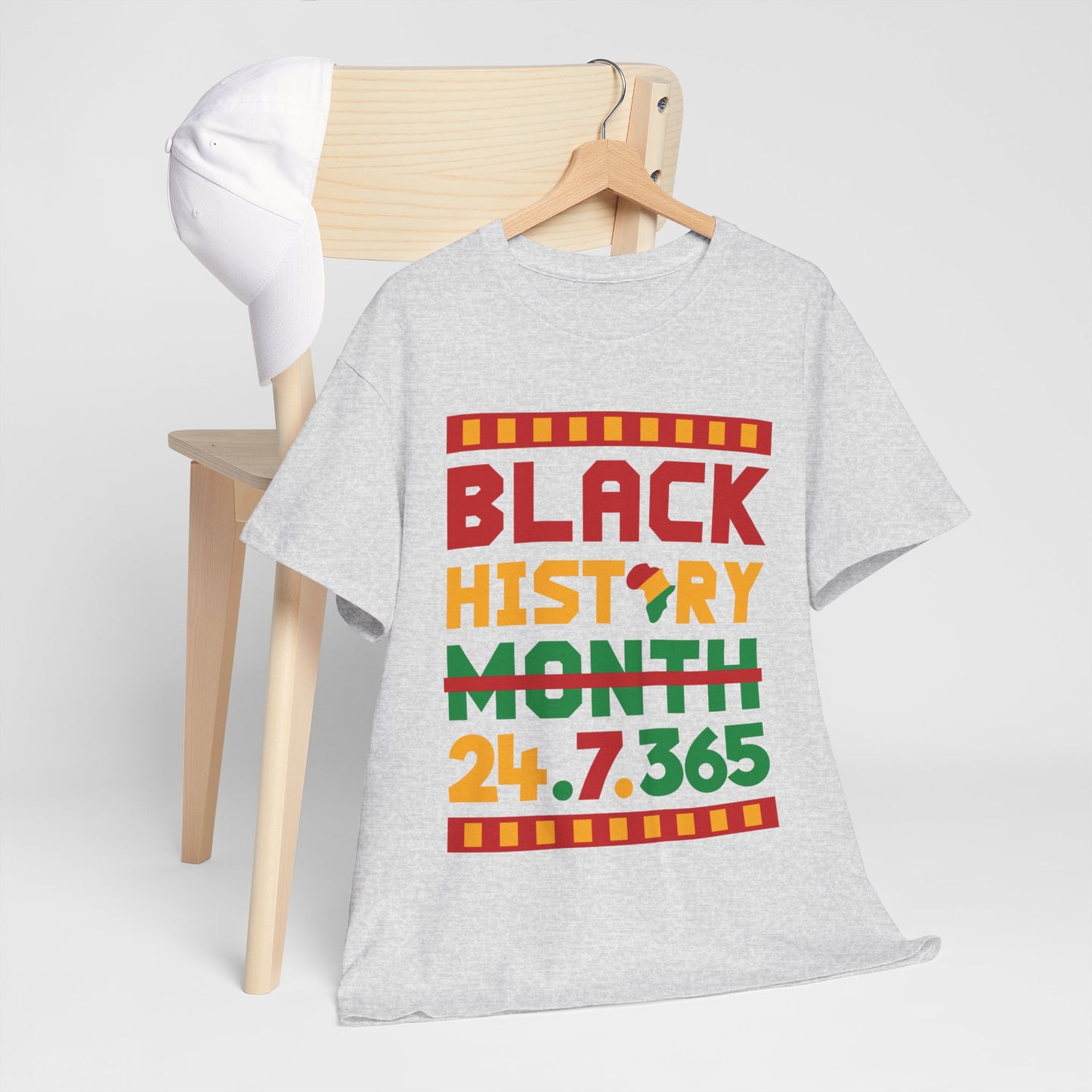 Camiseta unisex de algodón pesado “Black History 24.7.365”