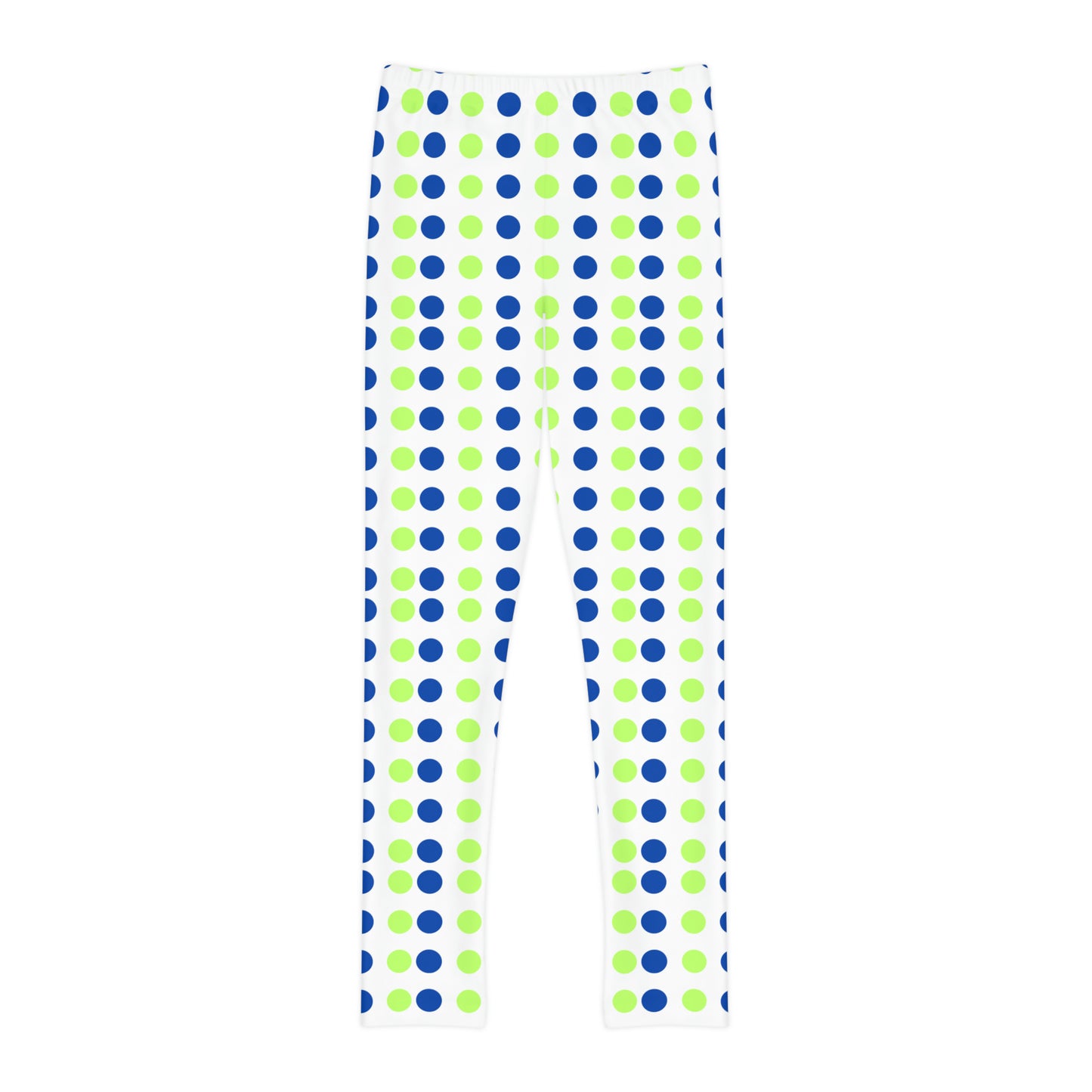 Youth Full-Length Leggings (Blue-Lime)