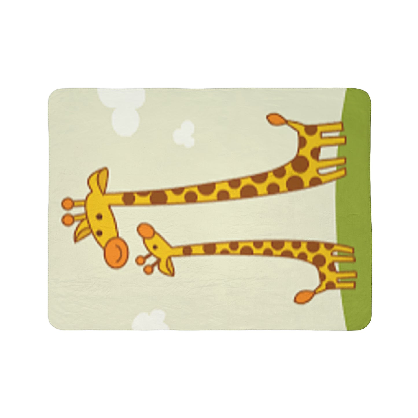 Fleece Sherpa Blanket “Mommy/Daddy and Baby Giraffe”