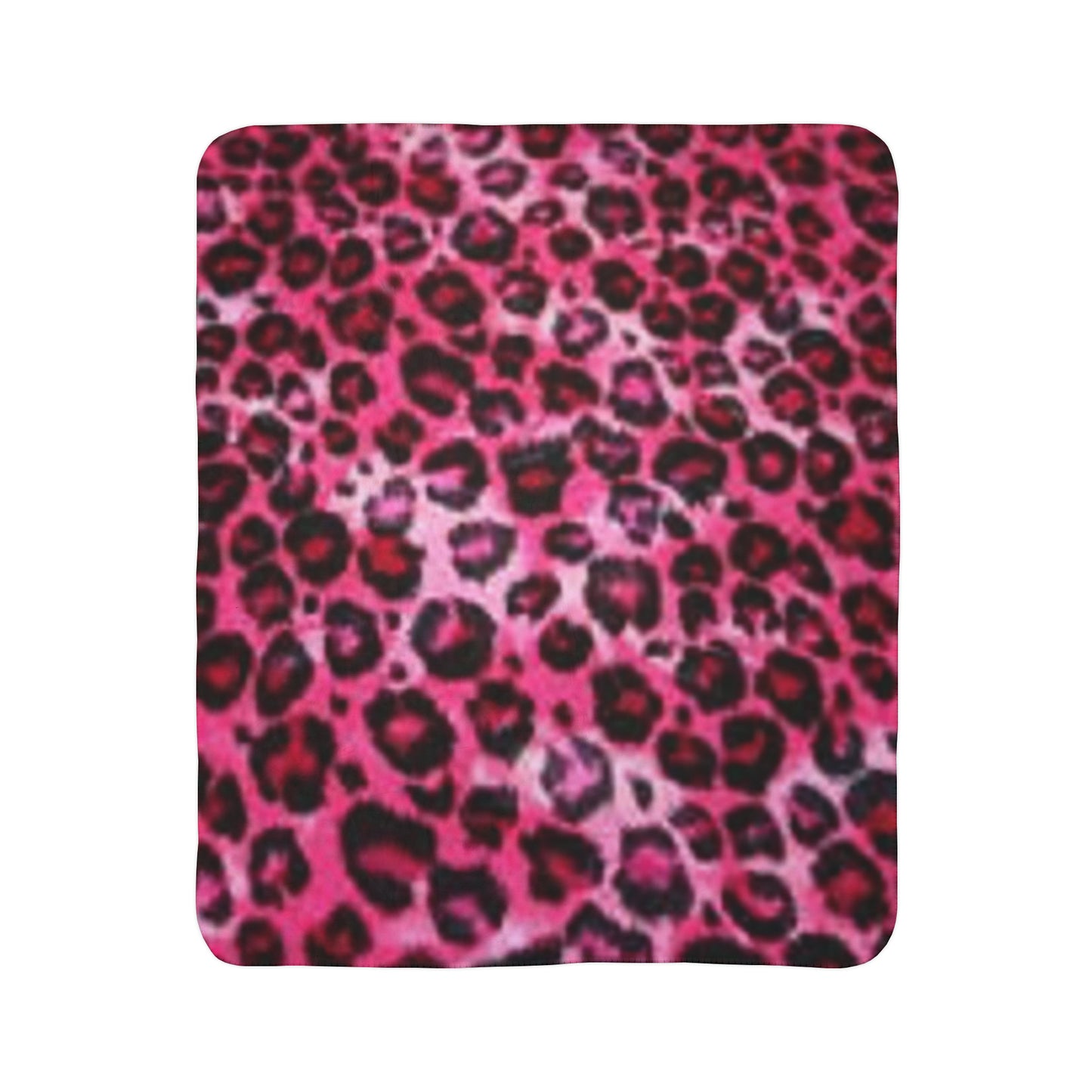 Fleece Sherpa Blanket “Pink Leopard”