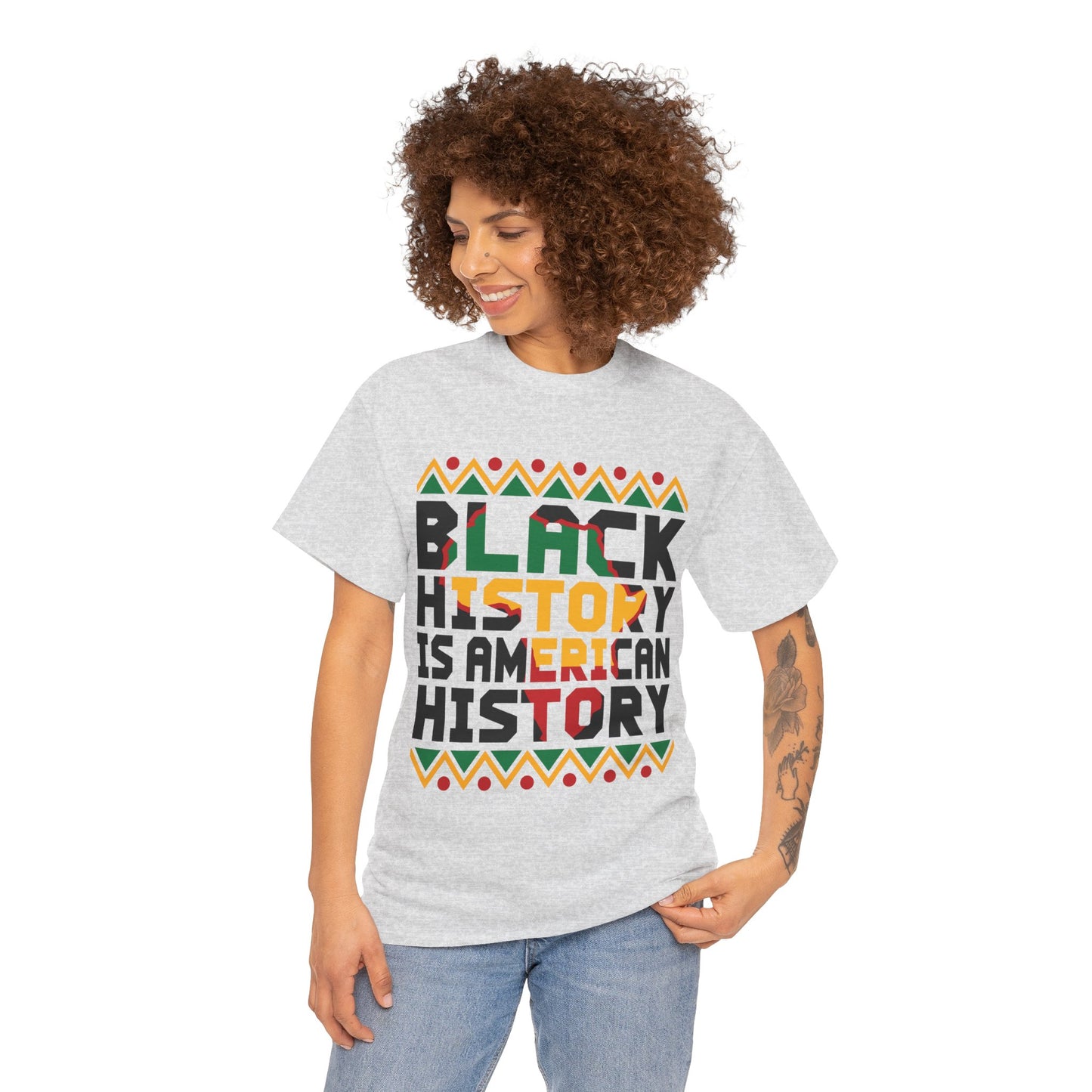 Camiseta unisex de algodón pesado "Historia negra americana"