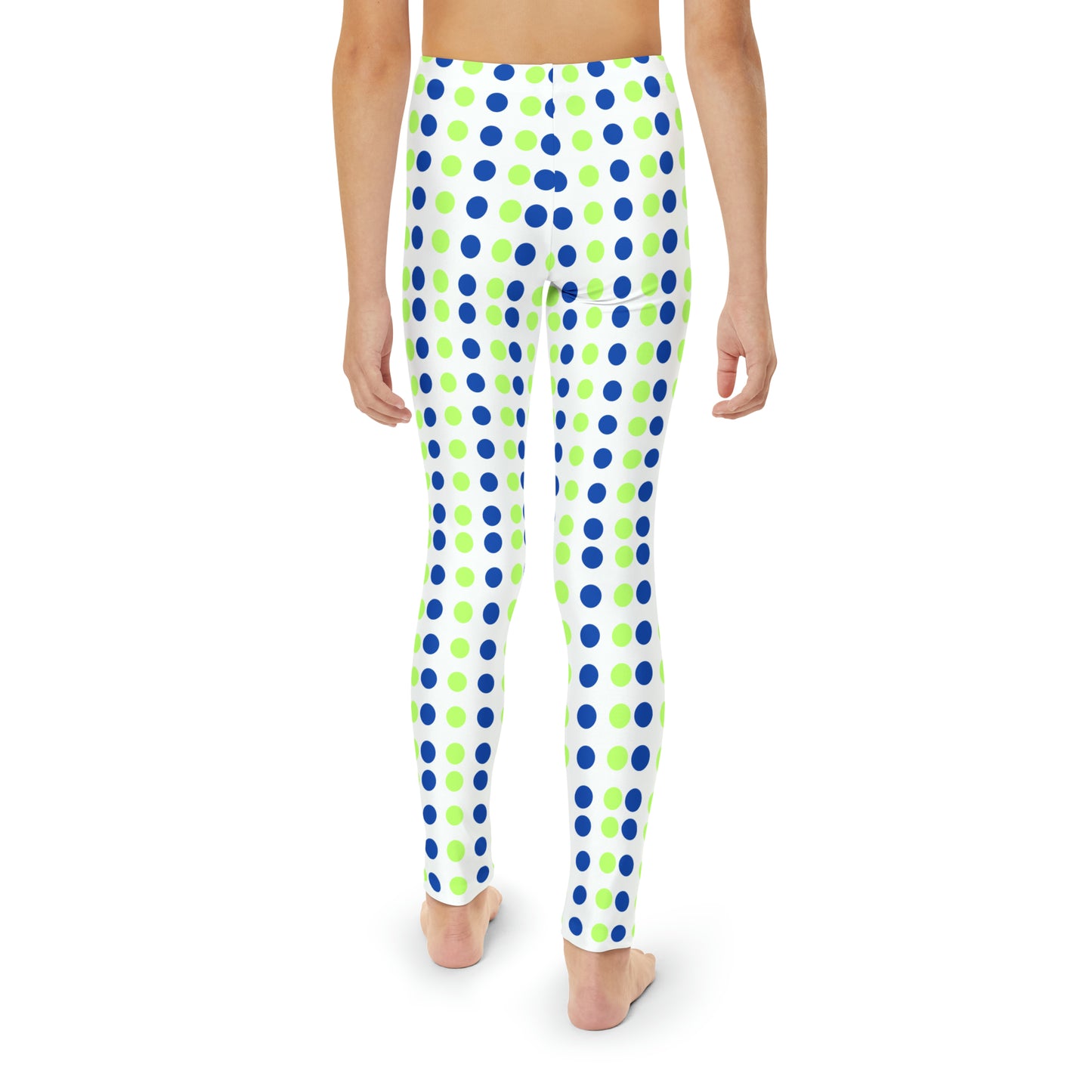 Youth Full-Length Leggings (Blue-Lime)