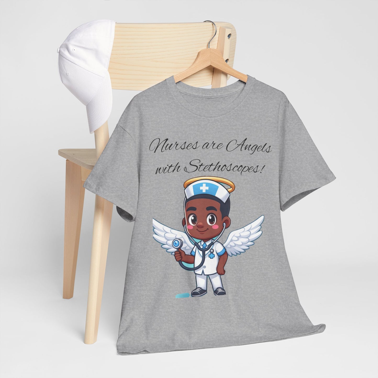 Men's Heavy Cotton Tee "Nurses are Angels"