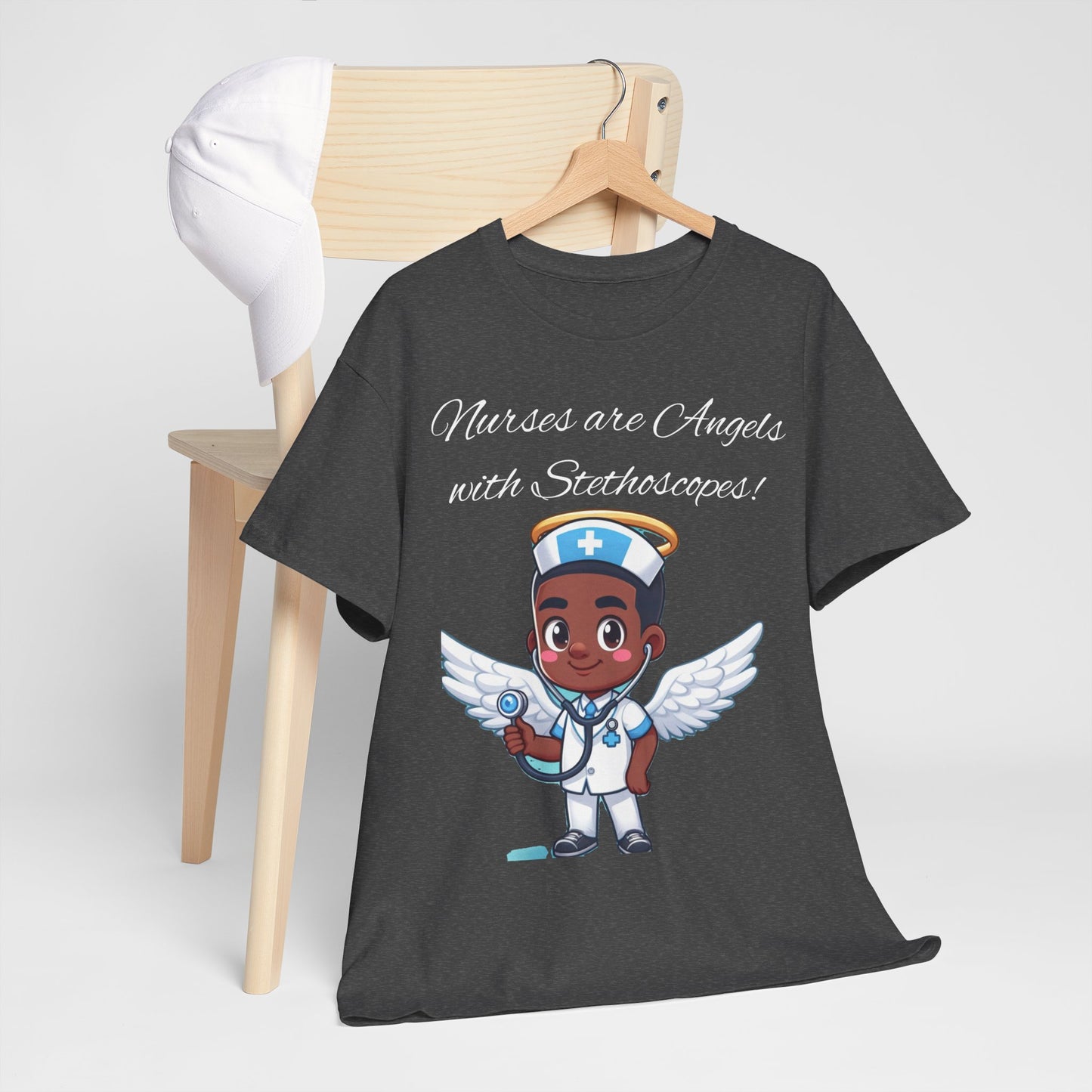 Men's Heavy Cotton Tee "Nurses are Angels"