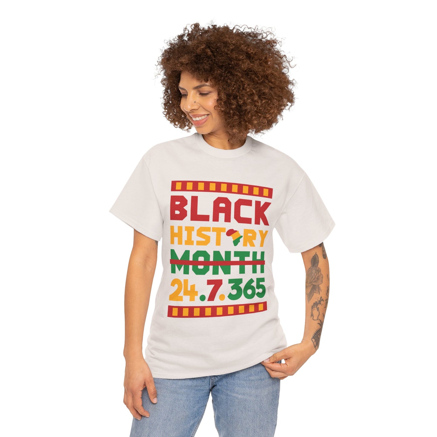 Camiseta unisex de algodón pesado “Black History 24.7.365”