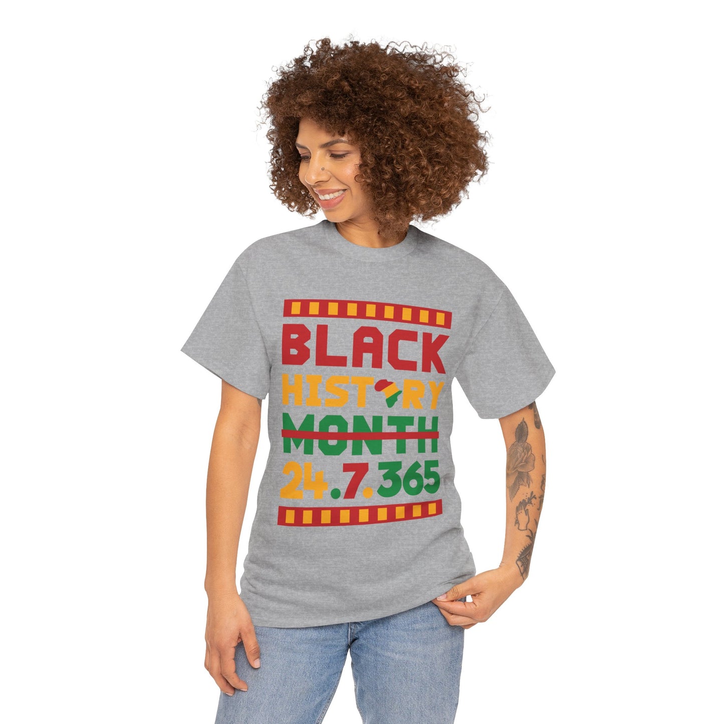 Camiseta unisex de algodón pesado “Black History 24.7.365”