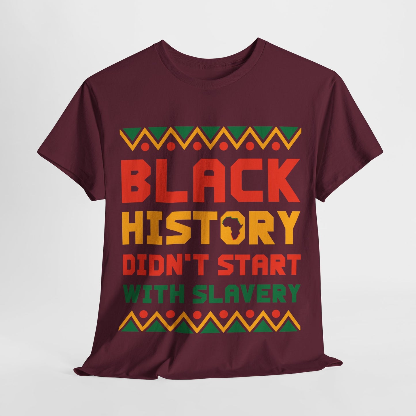 Camiseta unisex de algodón pesado "La historia negra no comenzó"