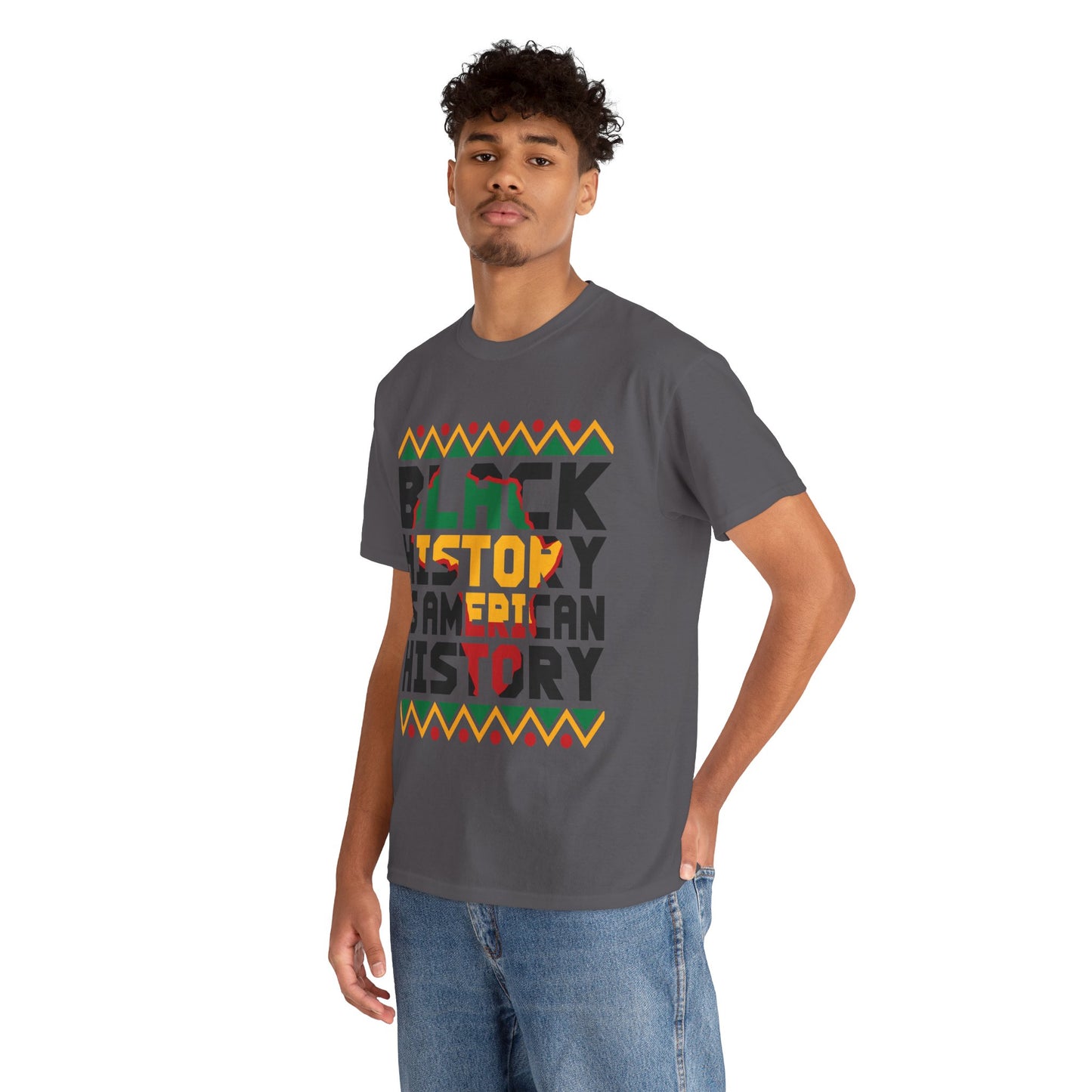 Camiseta unisex de algodón pesado "Historia negra americana"