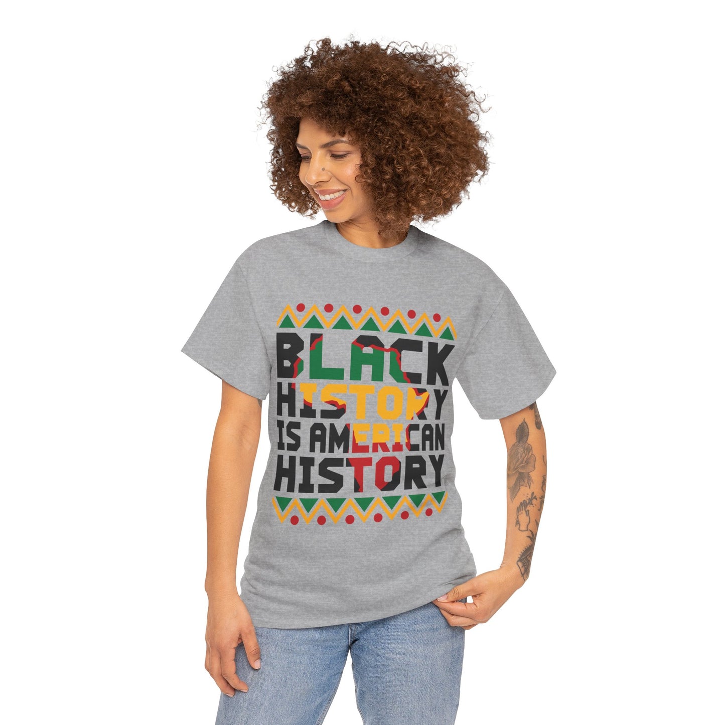 Camiseta unisex de algodón pesado "Historia negra americana"