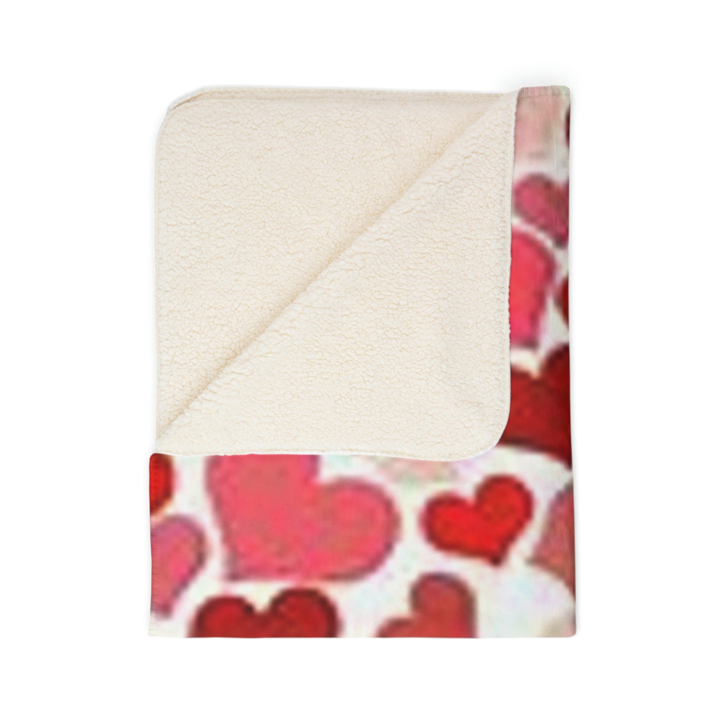 Fleece Sherpa Blanket “Love Hearts”