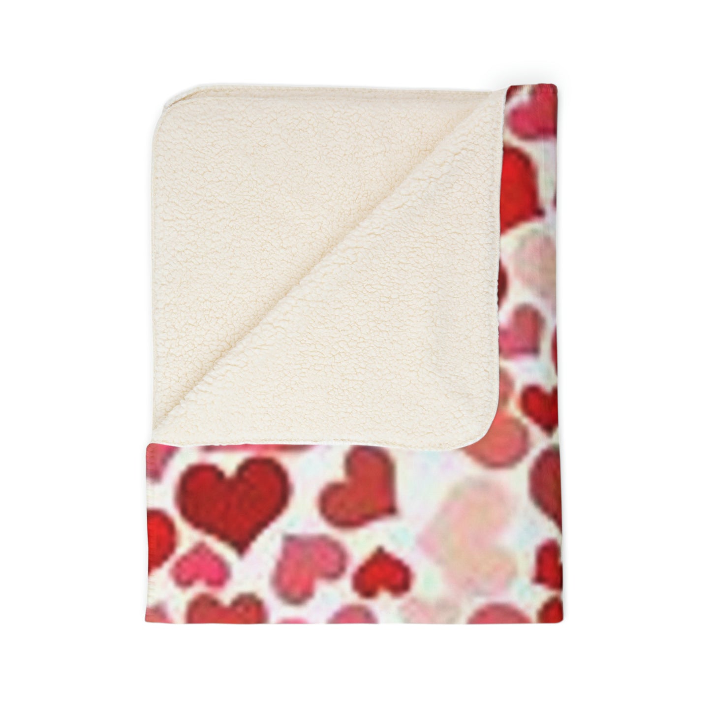 Fleece Sherpa Blanket “Love Hearts”