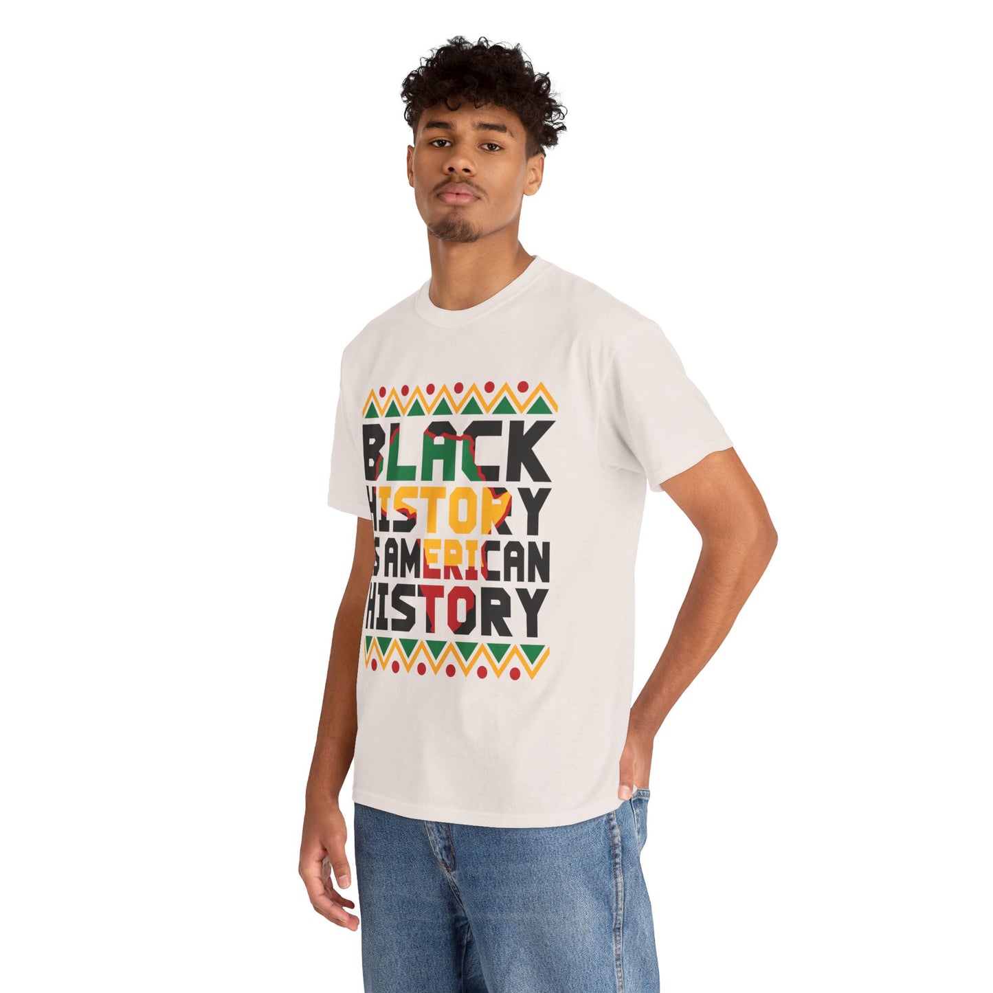 Camiseta unisex de algodón pesado "Historia negra americana"