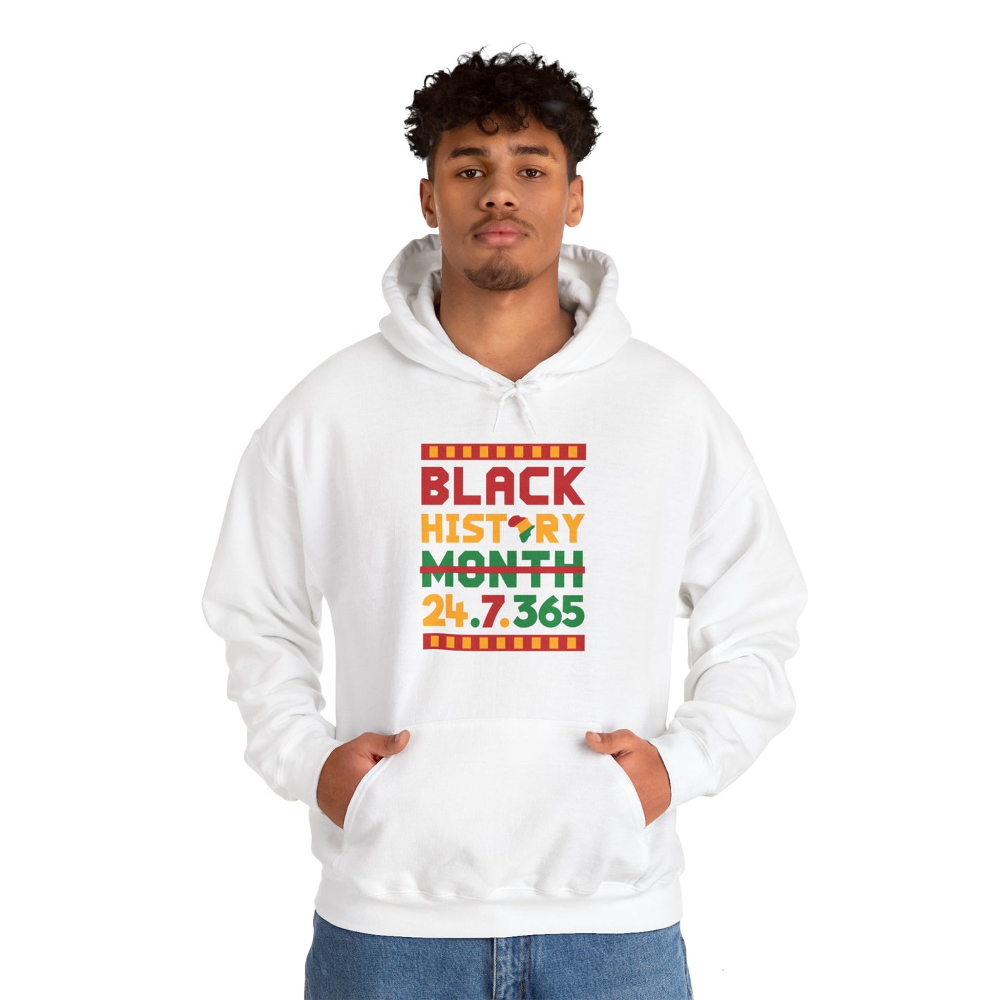 Sudadera con capucha unisex “Historia Negra 24.7.365"