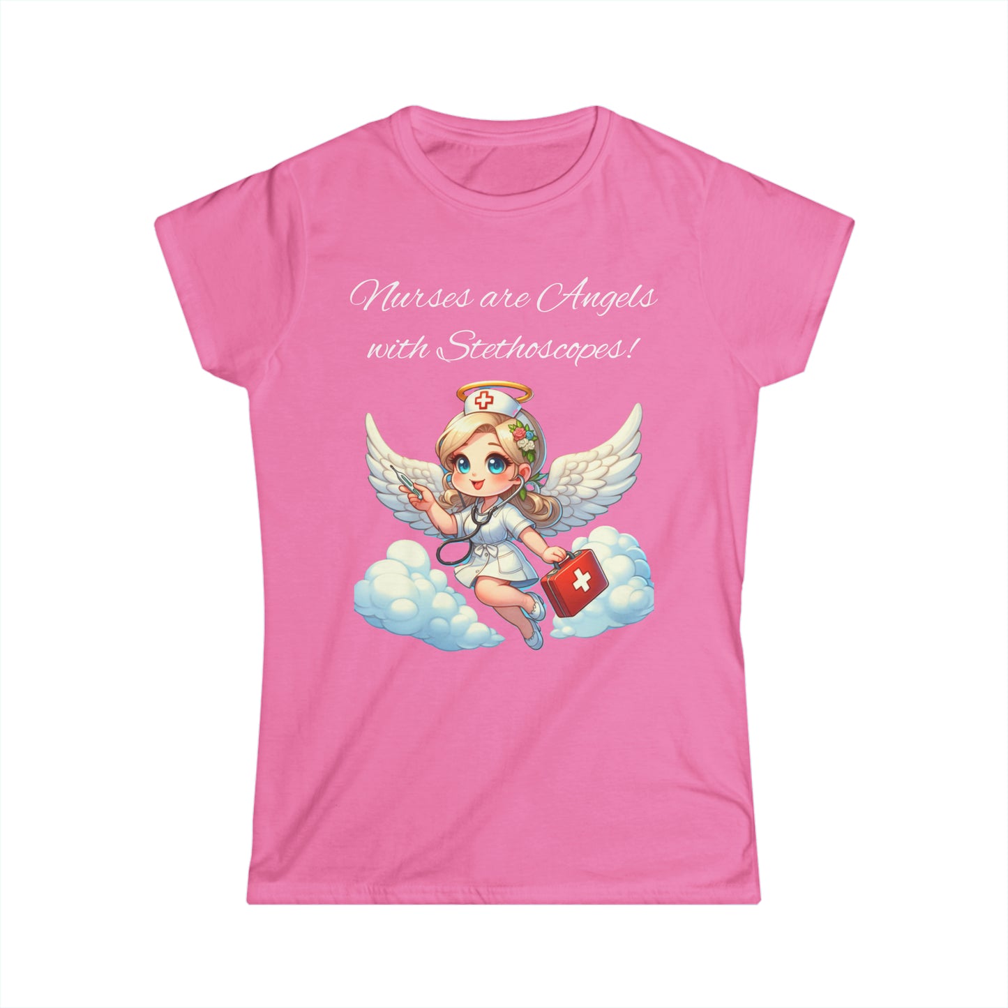 Women's Softstyle Tee "Nurses Are Angels"