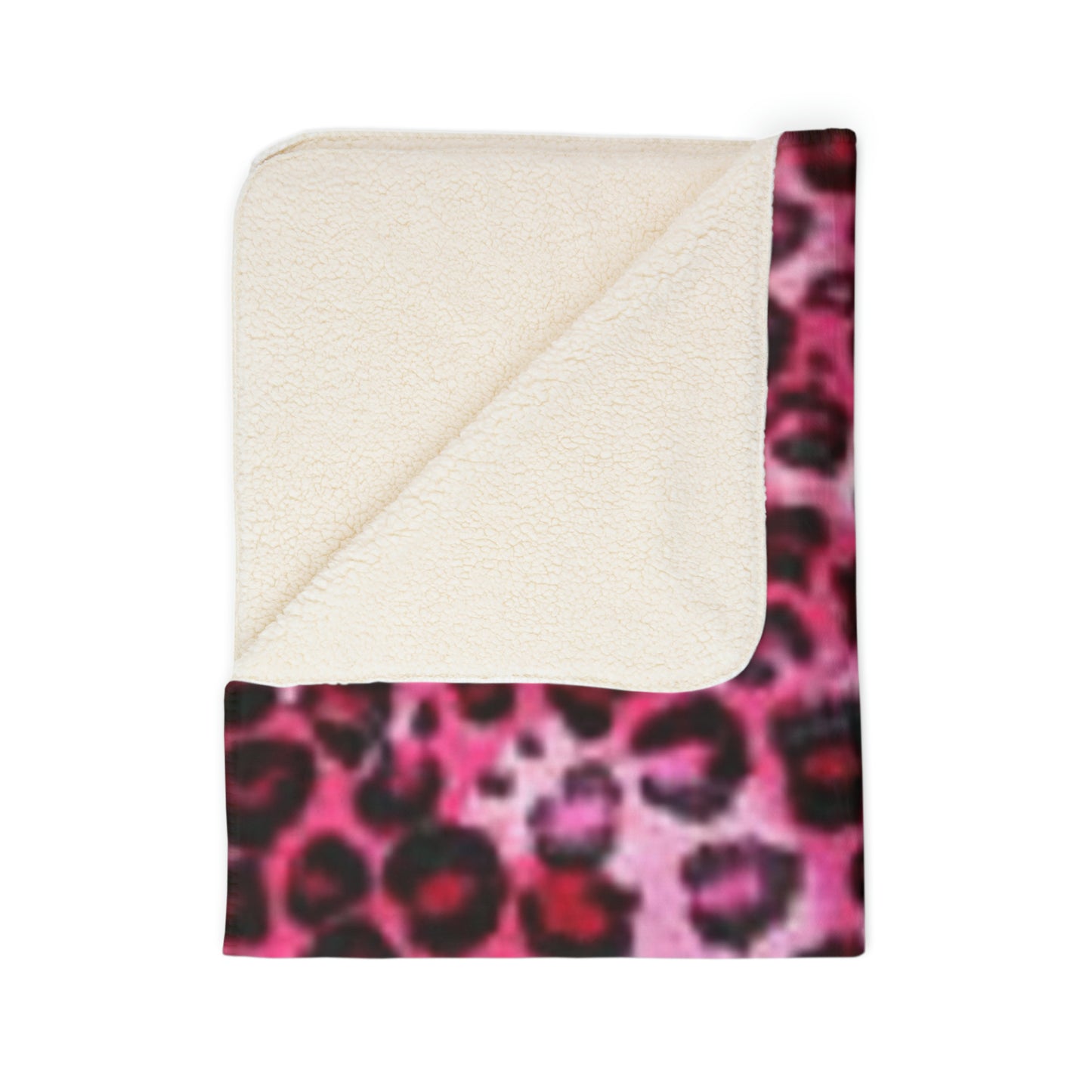 Fleece Sherpa Blanket “Pink Leopard”