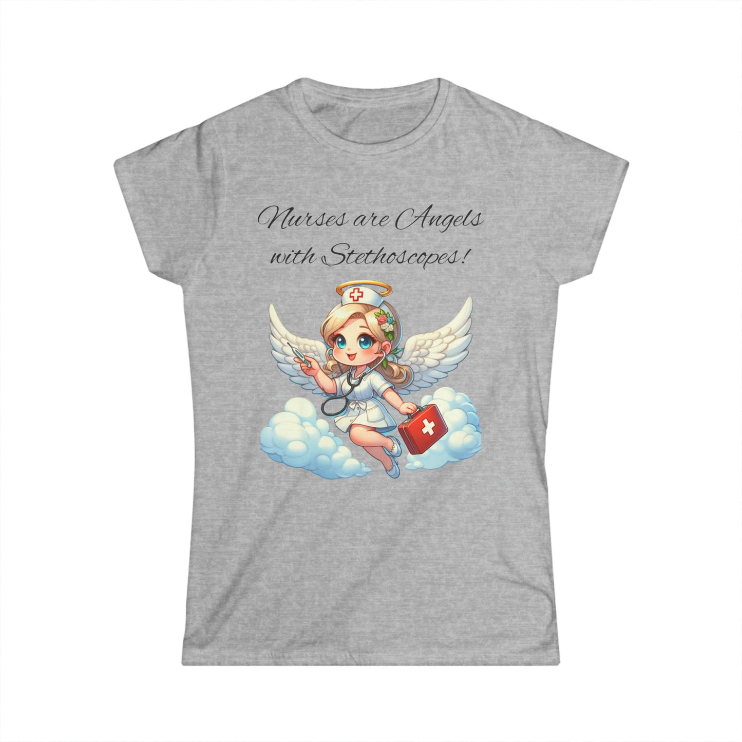 Women's Softstyle Tee "Nurses Are Angels"