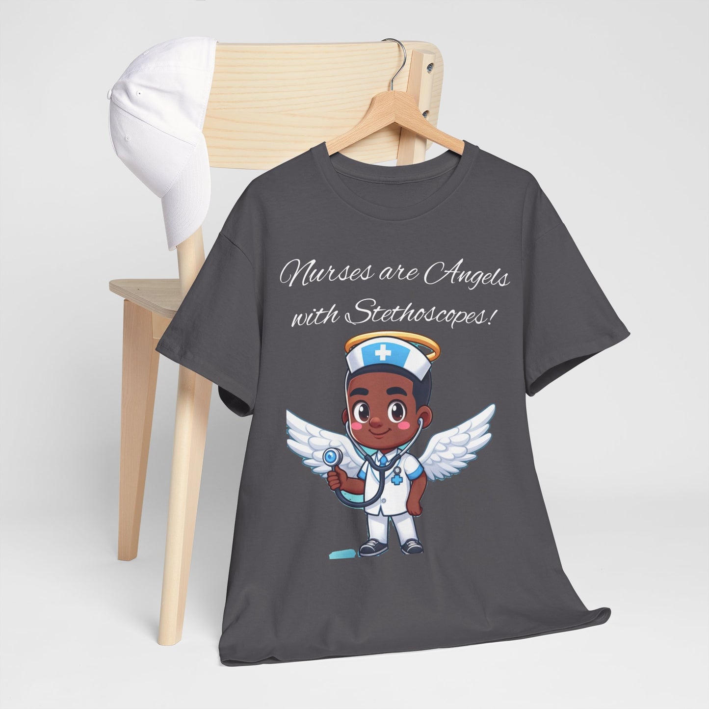 Men's Heavy Cotton Tee "Nurses are Angels"