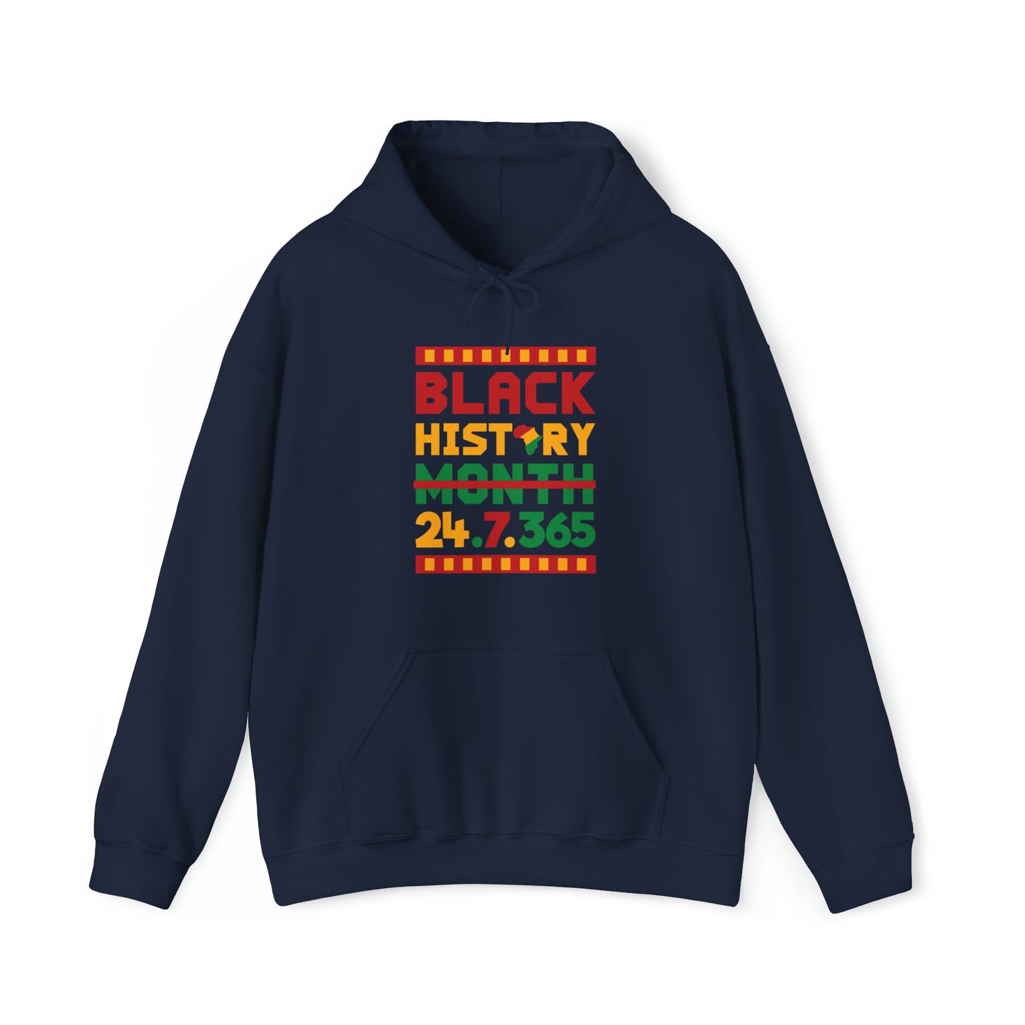 Sudadera con capucha unisex “Historia Negra 24.7.365"