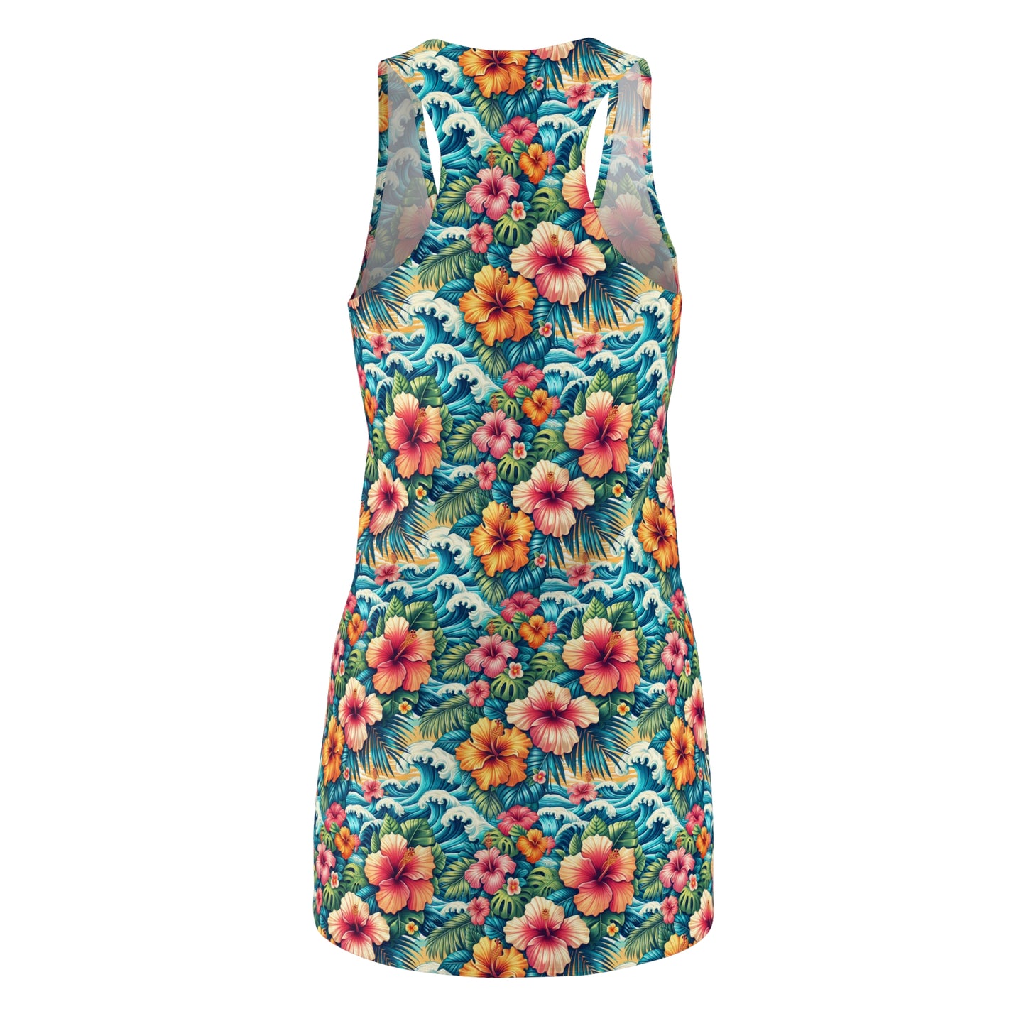 Women's Cut & Sew Racerback Dress "Hawaiian Print"