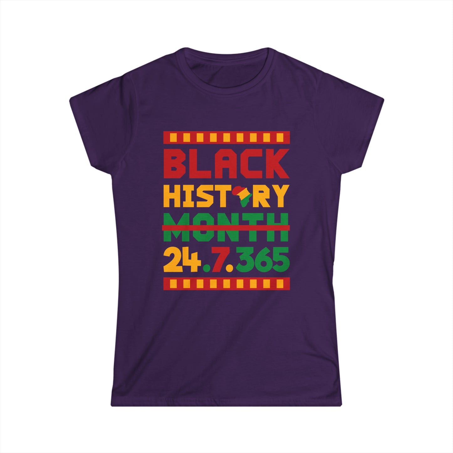 Camiseta Softstyle para mujer “Black History 24.7.365”