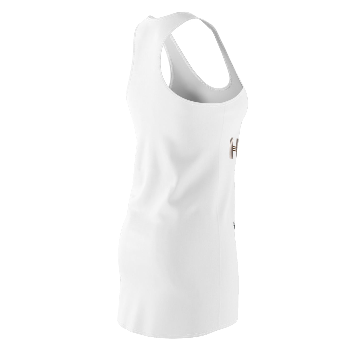 Cut & Sew Racerback Dress "Texas Hold 'Em I - White”