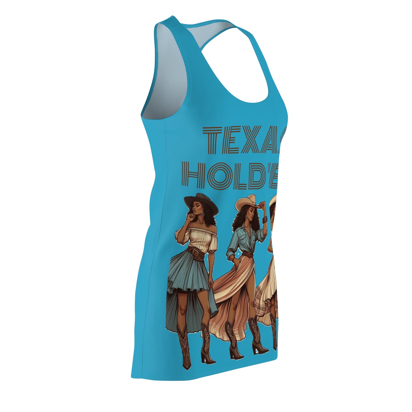 Cut & Sew Racerback Dress "Texas Hold 'Em II - Turquoise”