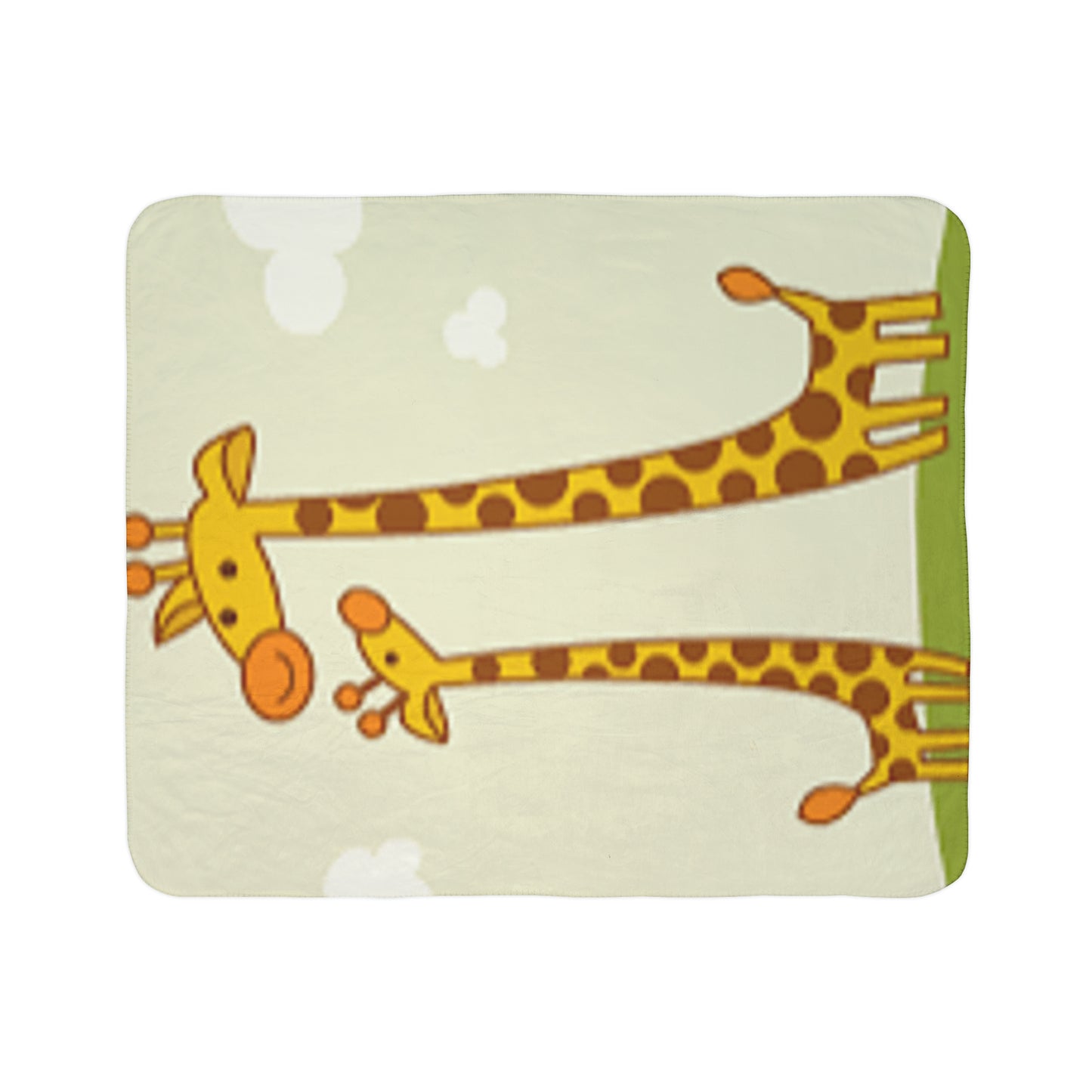 Fleece Sherpa Blanket “Mommy/Daddy and Baby Giraffe”