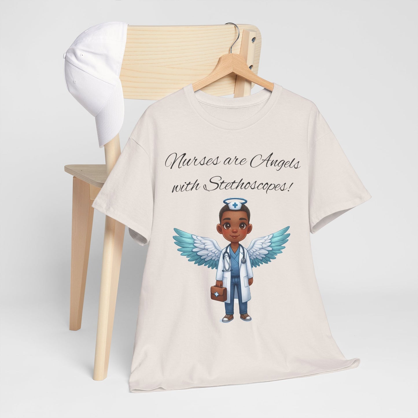 Men's Heavy Cotton Tee "Nurses are Angels"