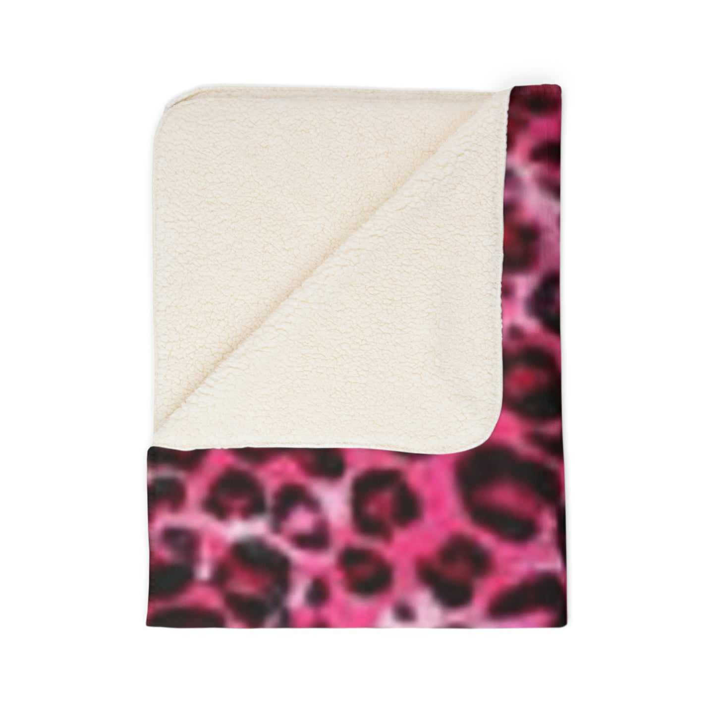 Fleece Sherpa Blanket “Pink Leopard”